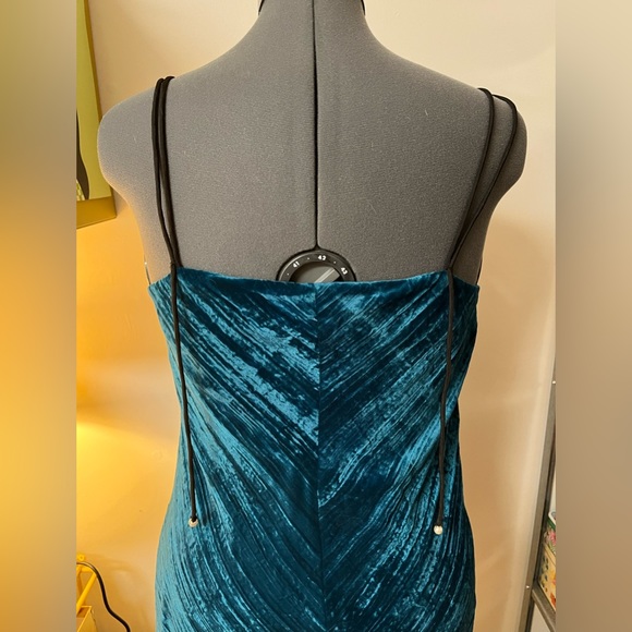 Kate Moss 90s! Gorgeous teal crushed velvet slip dress - Picture 4 of 9